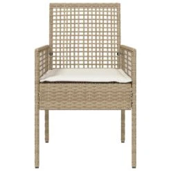 VidaXL - Tuinstoel - Beige - Poly Rattan - 53 X 60 X 85cm -Geselecteerde Tuinmeubelwinkel 7569e39242824f93b6bd30134ede06fe