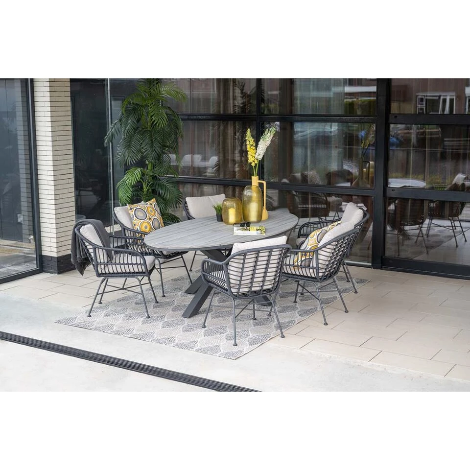 Set Van 4 - Garden Impressions Margriet Tuinstoel - Zwart/Zand 10 Set Van 4 - Garden Impressions Margriet Tuinstoel - Zwart/Zand - Afbeelding 8