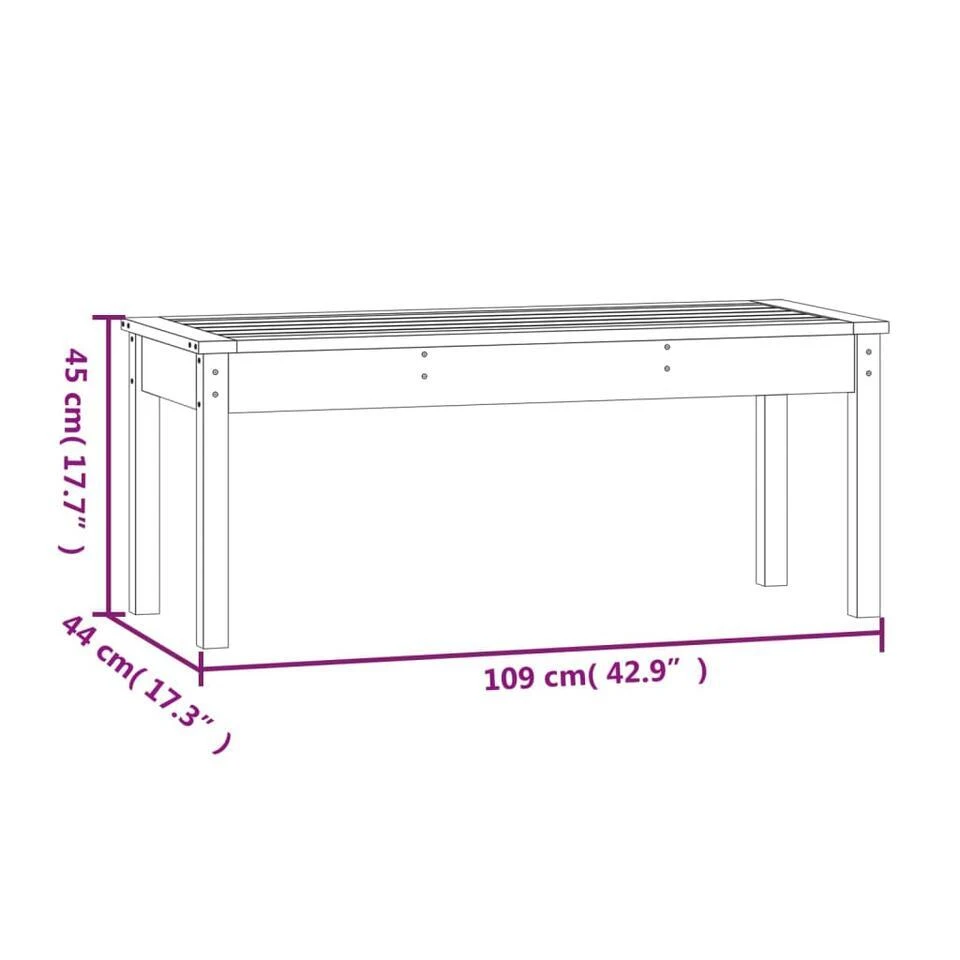 VidaXL - Tuinbank - Zwart - Grenenhout - 109 X 44 X 45 Cm 10 VidaXL - Tuinbank - Zwart - Grenenhout - 109 X 44 X 45 Cm - Afbeelding 8