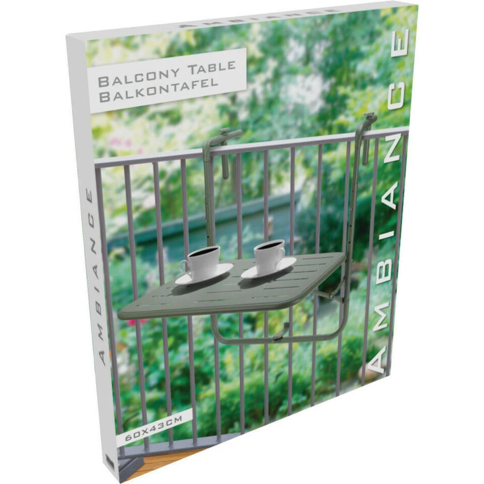 Pro Garden Balkon Tafel - Metaal - Groen - 60 X 43 Cm 4 Pro Garden Balkon Tafel - Metaal - Groen - 60 X 43 Cm - Afbeelding 2