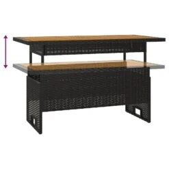 VidaXL - Tuintafel - Zwart - Acaciahout En Poly Rattan - 100x50x43/63 Cm 13 VidaXL - Tuintafel - Zwart - Acaciahout En Poly Rattan - 100x50x43/63 Cm -Geselecteerde Tuinmeubelwinkel 79d48825268c4a81b7a3f50446be4d85