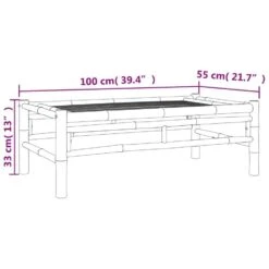 VidaXL - Tuintafel - Bruin - Bamboe - 100 X 55 X 33 Cm -Geselecteerde Tuinmeubelwinkel 7b201e7b4083466faf8262a6f094243e
