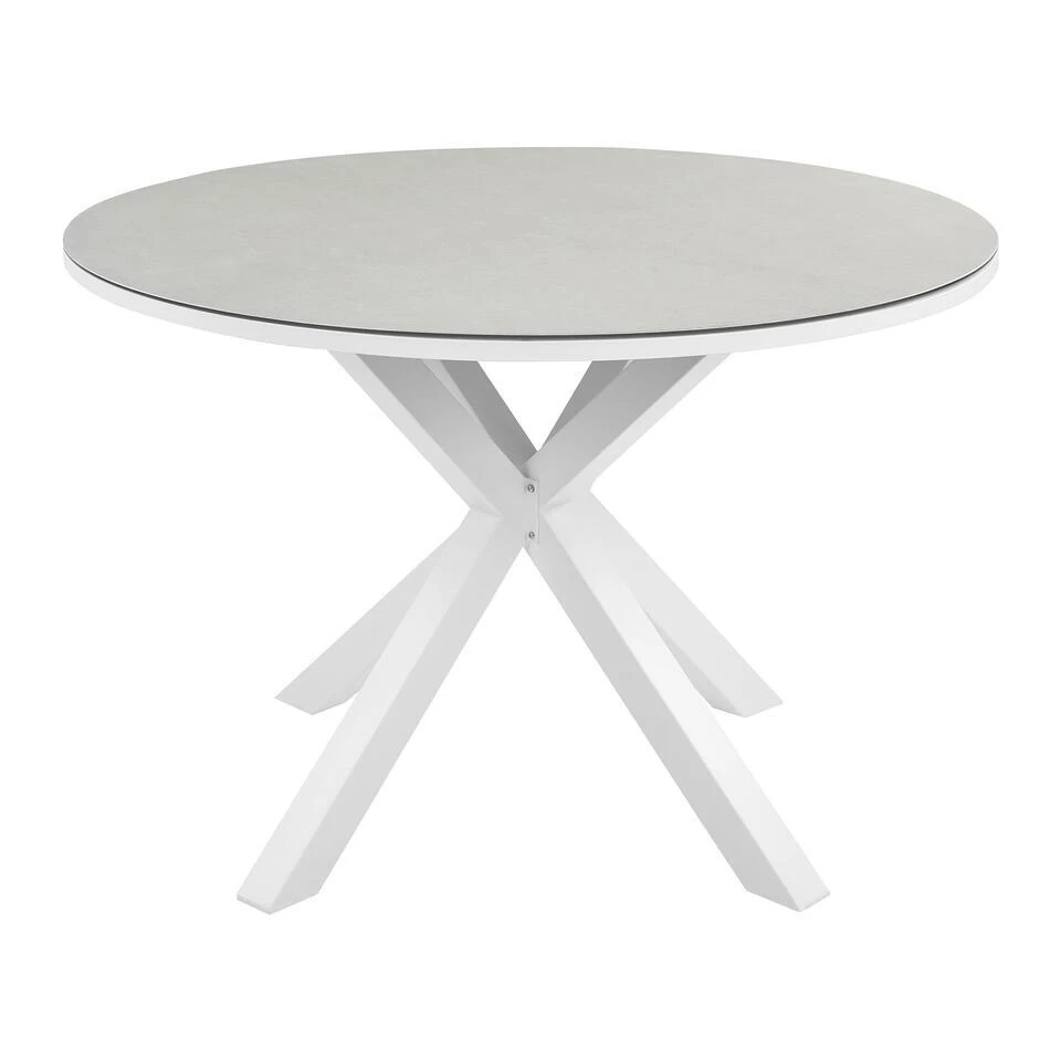 MALETTO - Tuintafel - Wit - ⌀ 120 Cm - Aluminium 7 MALETTO - Tuintafel - Wit - ⌀ 120 Cm - Aluminium - Afbeelding 5