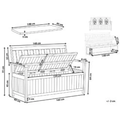 SOVANA - Tuinbank Met Opbergruimte - Lichthout/Taupe - Acaciahout -Geselecteerde Tuinmeubelwinkel 7e70f1eae85b4cf6b077559e347940f1 1