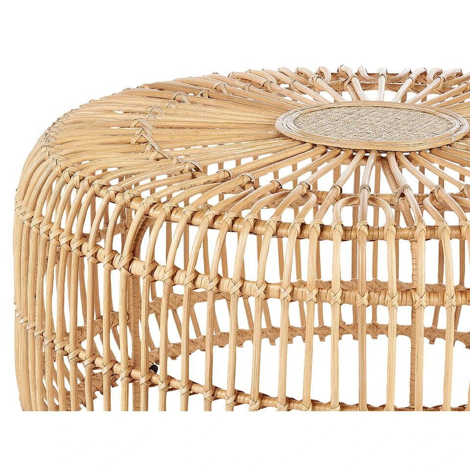 Beliani Salontafel RANDAZZO - Beige Rotan 6 Beliani Salontafel RANDAZZO - Beige Rotan - Afbeelding 4