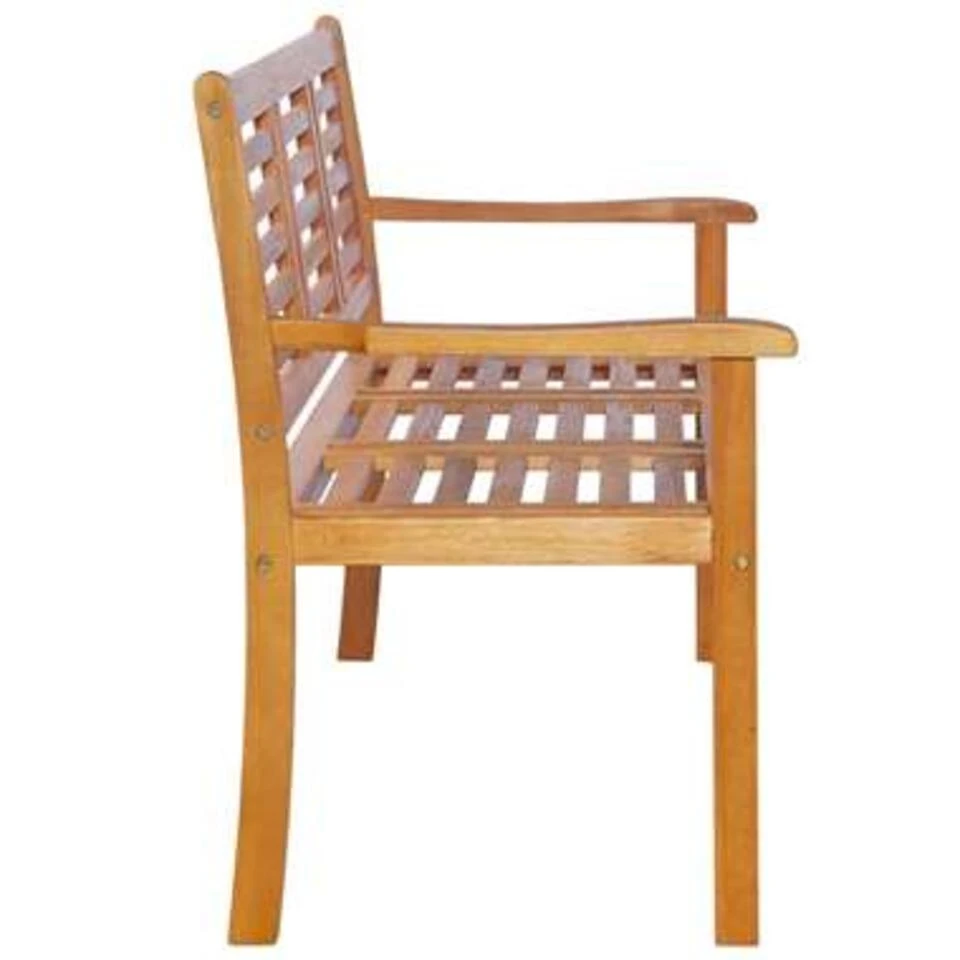 VidaXL Driezits Tuinbank 150 Cm Massief Eucalyptushout 5 VidaXL Driezits Tuinbank 150 Cm Massief Eucalyptushout - Afbeelding 3