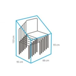 Outdoor Covers Stapelstoelhoes - Grijs - 66x95x133/93 Cm -Geselecteerde Tuinmeubelwinkel 81029498 0400
