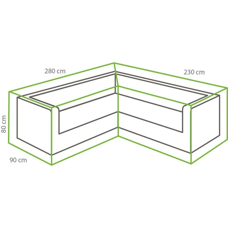 Outdoor Covers Premium Loungesethoes L-vorm 280Lx230R - Grijs 4 Outdoor Covers Premium Loungesethoes L-vorm 280Lx230R - Grijs - Afbeelding 2