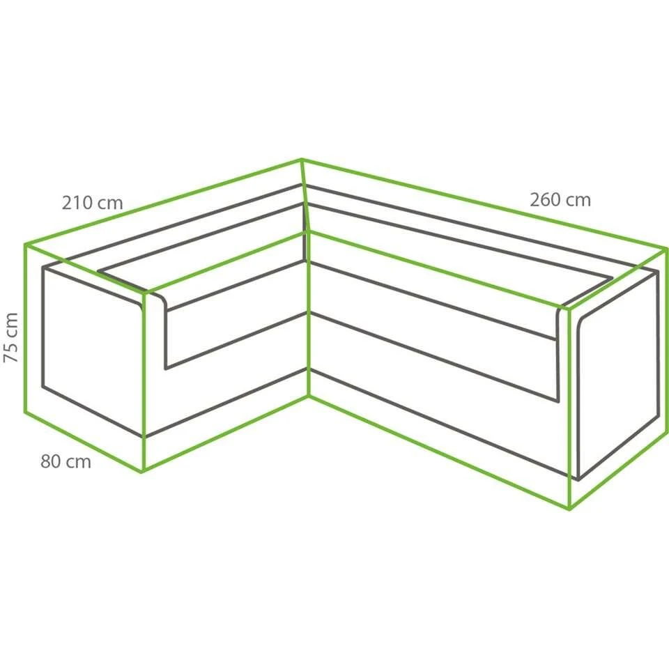 Outdoor Covers Premium Loungesethoes L-vorm 210Lx260R - Grijs 4 Outdoor Covers Premium Loungesethoes L-vorm 210Lx260R - Grijs - Afbeelding 2
