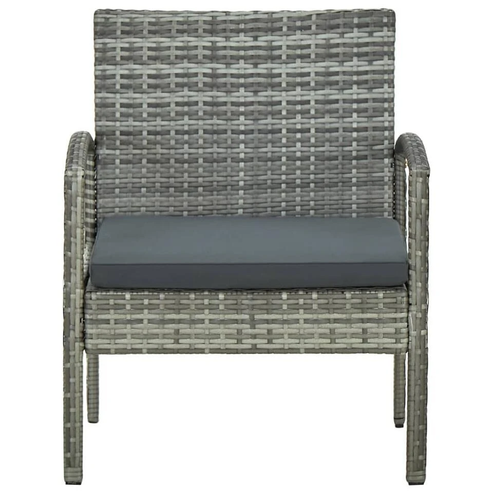 VidaXL - Tuin Fauteuil - Grijs - Poly Rattan 4 VidaXL - Tuin Fauteuil - Grijs - Poly Rattan - Afbeelding 2