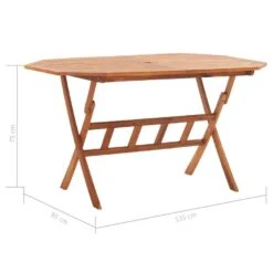 VidaXL - Tuintafel Inklapbaar - Bruin - Massief Acaciahout - 135 X 85 X 75 Cm -Geselecteerde Tuinmeubelwinkel 824dd1076ecd4bbaa05c17dd8a21f37c