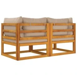 VidaXL - Hoekbanken Sectioneel - Taupe - Acaciahout - 2 Stuks -Geselecteerde Tuinmeubelwinkel 83082b0e16864ebabf3526d6f3bdade9