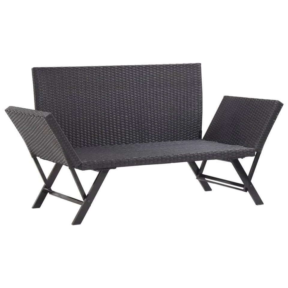 VidaXL Tuinbank Met Kussens 176 Cm Poly Rattan Zwart Overig 5 VidaXL Tuinbank Met Kussens 176 Cm Poly Rattan Zwart Overig - Afbeelding 3