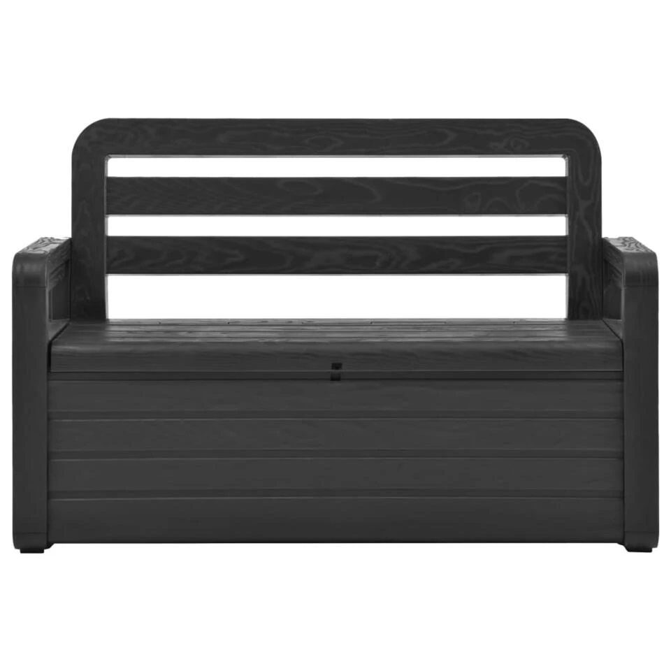 VidaXL Tuinopbergbank 132,5 Cm Kunststof Antraciet 4 VidaXL Tuinopbergbank 132,5 Cm Kunststof Antraciet - Afbeelding 2