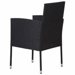 VidaXL - Tuinstoelen - Crèmewitte Kussens - Zwart - Poly Rattan - 4 Stuks -Geselecteerde Tuinmeubelwinkel 894048e6692d41d1ae7a02ffc67d2e7b