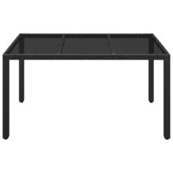 VidaXL - Tuintafel Met Glazen Blad - Zwart - Poly Rattan - 150 X 90 X 75 Cm 11 VidaXL - Tuintafel Met Glazen Blad - Zwart - Poly Rattan - 150 X 90 X 75 Cm -Geselecteerde Tuinmeubelwinkel 898bc5d099e5497fb0331fb07eef3666