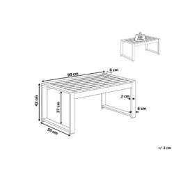 Beliani Salontafel SALERNO - Grijs Aluminium -Geselecteerde Tuinmeubelwinkel 8a90de6000a44d92b771aaf2b9ab7dff