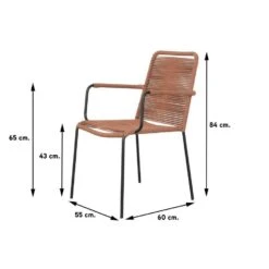 VDG Set Van 6 - Denver Rope Stapelbare Stoel - Terracotta -Geselecteerde Tuinmeubelwinkel 90c604f8932f4f5292dc9a65a3e9a2c5