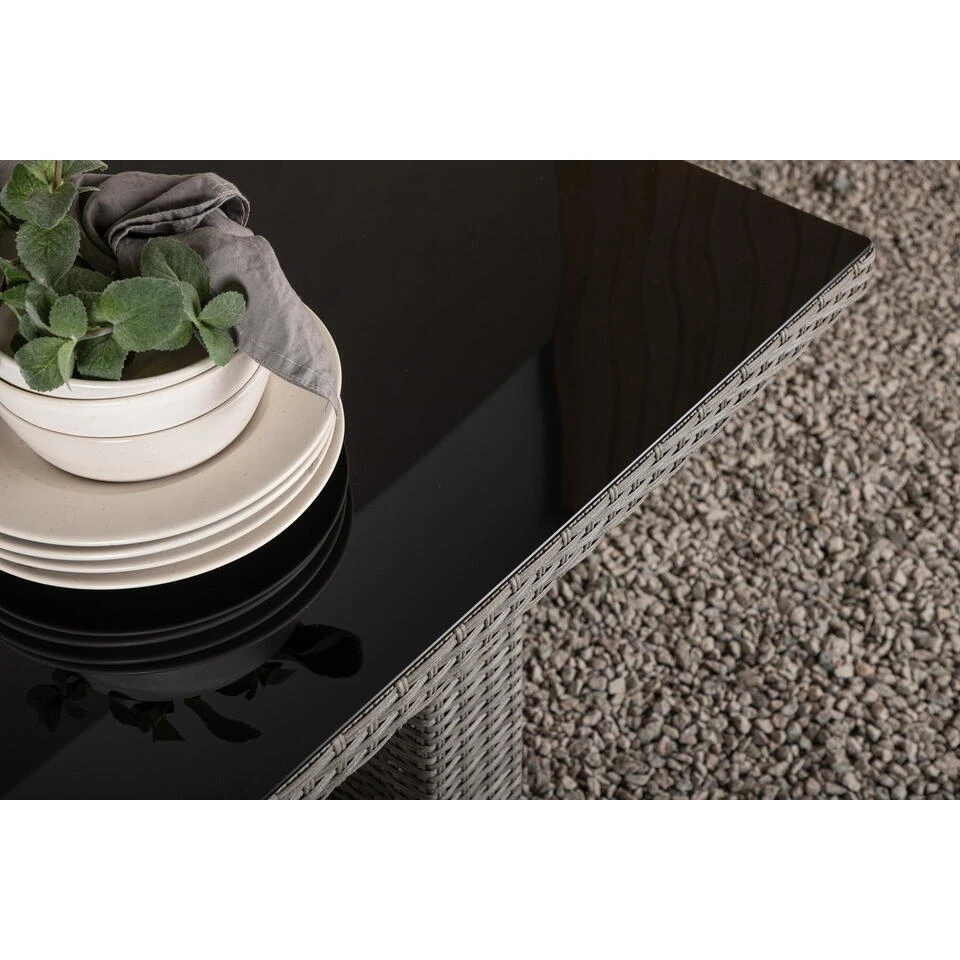 Fjôrd Tuintafel Grijs Wicker/Glas - 200x100x74cm - Padova 5 Fjôrd Tuintafel Grijs Wicker/Glas - 200x100x74cm - Padova - Afbeelding 3