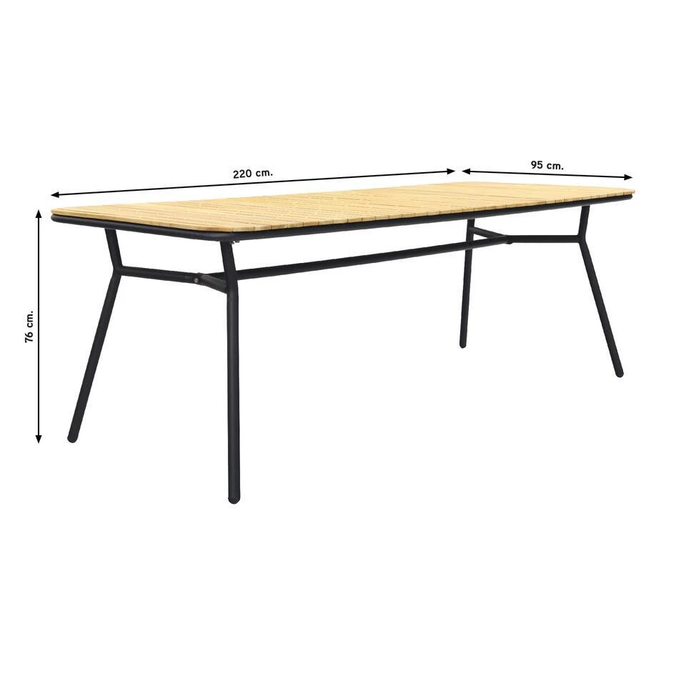 VDG Bella Tuintafel - Teakhout - 220x95 Cm 12 VDG Bella Tuintafel - Teakhout - 220x95 Cm - Afbeelding 10