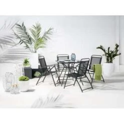 Beliani Tuintafel LIVO - Zwart Staal -Geselecteerde Tuinmeubelwinkel 934caa025c6a480cb19c31754a577604