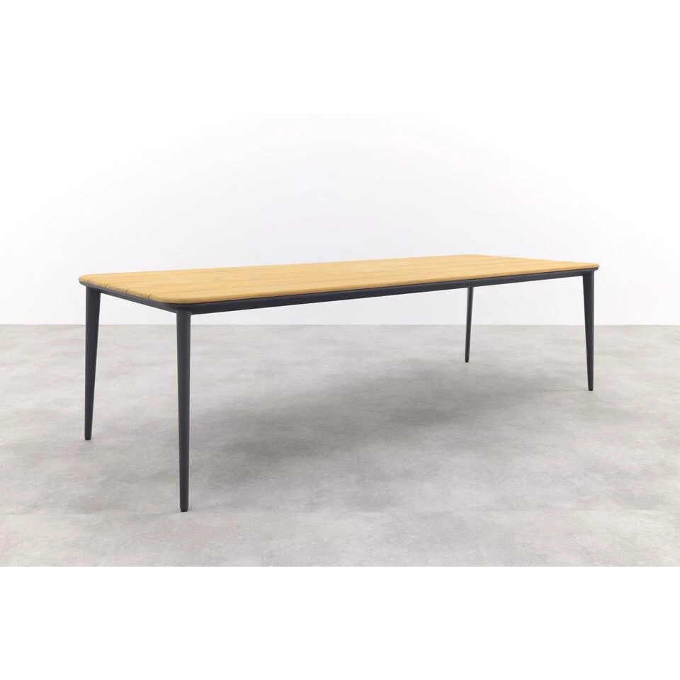 Vdgarde Premium Alaska Tuintafel - Teak/alu - Antraciet - 270x100 Cm 6 Vdgarde Premium Alaska Tuintafel - Teak/alu - Antraciet - 270x100 Cm - Afbeelding 4