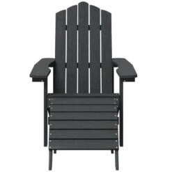 VidaXL - Tuinstoel Adirondack - Antraciet - Polyetheen - Met Voetenbank -Geselecteerde Tuinmeubelwinkel 9523af31778d4aa69640824d06bc2996