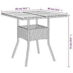 VidaXL - Tuintafel Met Acaciahouten Blad - Grijs - Poly Rattan - 80 X 80 X 75 Cm 23 VidaXL - Tuintafel Met Acaciahouten Blad - Grijs - Poly Rattan - 80 X 80 X 75 Cm -Geselecteerde Tuinmeubelwinkel 9778739e50404122835fe2ac3c576668