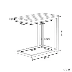 MESSINA - Bijzettafel - Lichthout/Wit- 60 X 35 Cm - Plastichout -Geselecteerde Tuinmeubelwinkel 97cf4d27a172471e9923e8f16c79e0e4