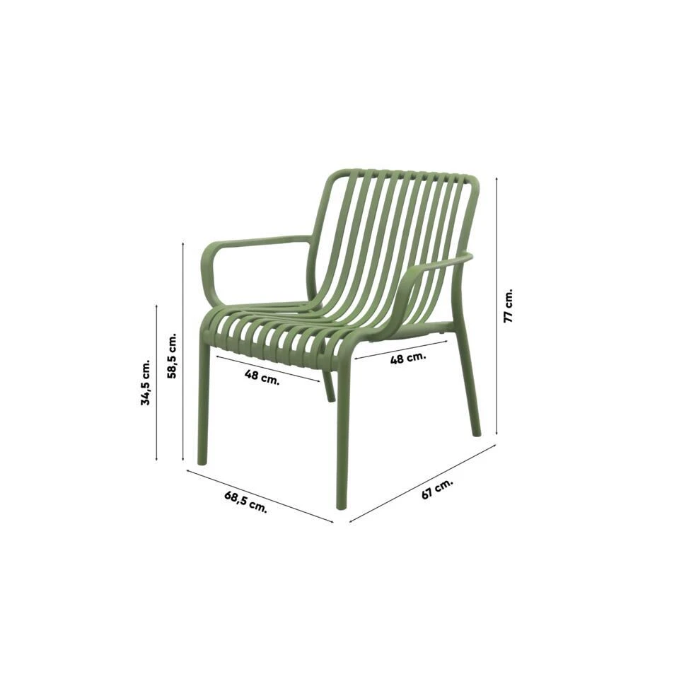 Stripe Loungestoel - Mosgroen 10 Stripe Loungestoel - Mosgroen - Afbeelding 8