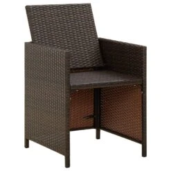 VidaXL - Diningstoelen - Kussens - Bruin - Poly Rattan - 4 Stuks - 52x56x85 Cm -Geselecteerde Tuinmeubelwinkel 9f06be24a7eb49e5b1e6f8f45b780d34