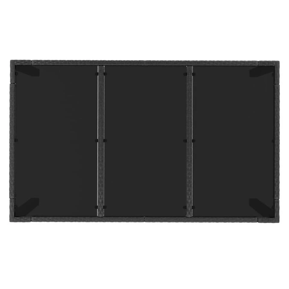 VidaXL - Tuintafel Met Glazen Blad - Zwart - Poly Rattan - 150 X 90 X 75 Cm 7 VidaXL - Tuintafel Met Glazen Blad - Zwart - Poly Rattan - 150 X 90 X 75 Cm - Afbeelding 5