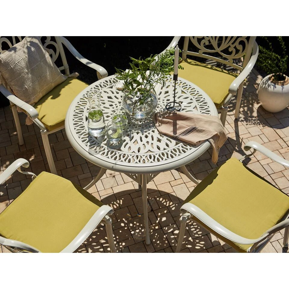 ANCONA - Tuintafel - Wit - 90 X 90 Cm - Aluminium 4 ANCONA - Tuintafel - Wit - 90 X 90 Cm - Aluminium - Afbeelding 2
