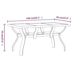 VidaXL - Tuintafel - Zwart - Staal En Glas - 140 X 70 X 70 Cm -Geselecteerde Tuinmeubelwinkel a1158dc9afb34342ac1ff9ac45416df8