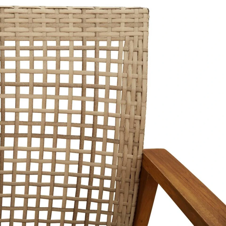 VidaXL - Tuinbank - Beige - Poly Rattan En Acaciahout Beige - 112 Cm 10 VidaXL - Tuinbank - Beige - Poly Rattan En Acaciahout Beige - 112 Cm - Afbeelding 8