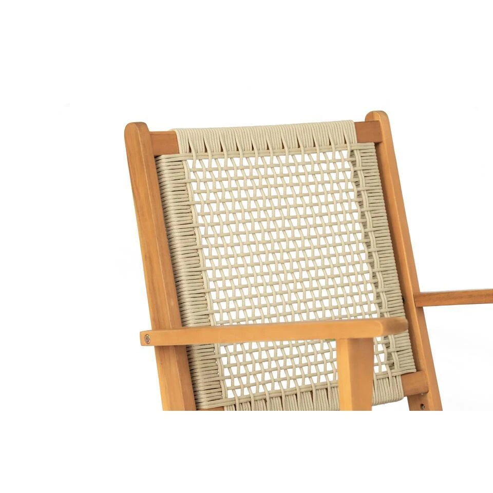 Tuinstoel Van Massief Acaciahout En Touw 6 Tuinstoel Van Massief Acaciahout En Touw - Afbeelding 4