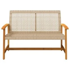 VidaXL - Tuinbank - Beige - Poly Rattan En Acaciahout Beige - 112 Cm 14 VidaXL - Tuinbank - Beige - Poly Rattan En Acaciahout Beige - 112 Cm -Geselecteerde Tuinmeubelwinkel a5f24e0328cd40a1bc5e39f19cde3d24