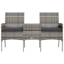 VidaXL - Tuinbank 2-zits Met Tafeltje - Antraciet - Poly Rattan 9 VidaXL - Tuinbank 2-zits Met Tafeltje - Antraciet - Poly Rattan -Geselecteerde Tuinmeubelwinkel a688679126904f0689dc858f984a9014