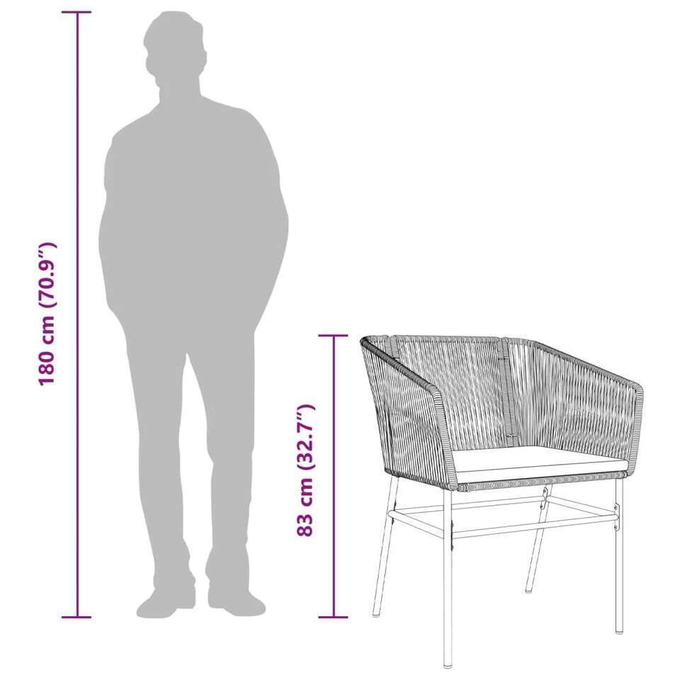 VidaXL - Tuinstoelen - Kussens - Zwart - Poly Rattan - 2 Stuks 12 VidaXL - Tuinstoelen - Kussens - Zwart - Poly Rattan - 2 Stuks - Afbeelding 10