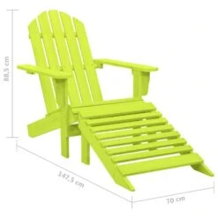 VidaXL - Tuinstoel Adirondack - Groen - Hout - Met Voetenbank -Geselecteerde Tuinmeubelwinkel abfe0eb9051c4032ba42653164936386