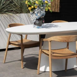 Tuintafel Ovaal 160cm - Wit Eco Composiet - Cleo -Geselecteerde Tuinmeubelwinkel ad546e9047244d54b941f9d2b87624ec