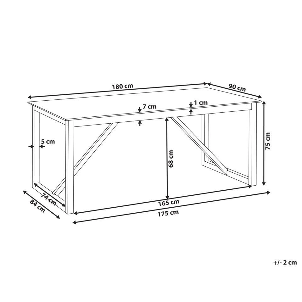 NOTTERI - Tuintafel - Grijs/Bruin - Beton 6 NOTTERI - Tuintafel - Grijs/Bruin - Beton - Afbeelding 4