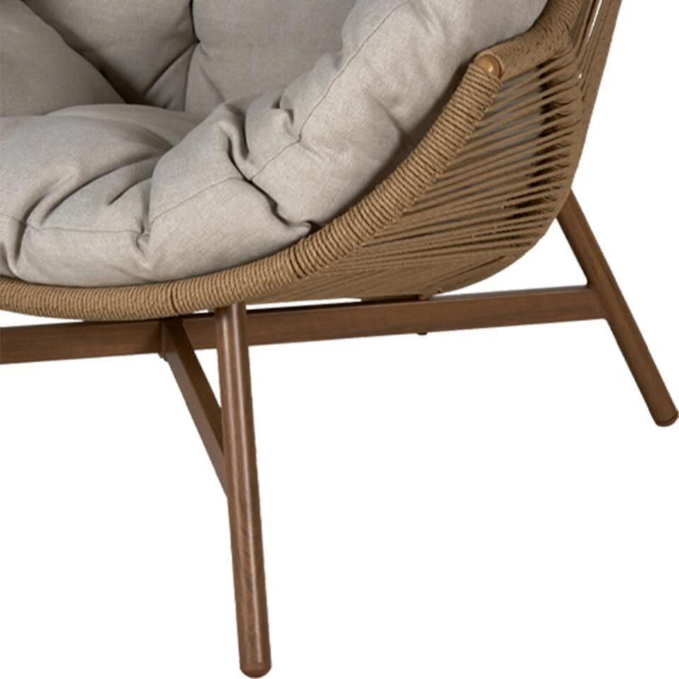 Lisomme Ayla Rattan Tuin Loungestoel Beige - Met Zitkussens 6 Lisomme Ayla Rattan Tuin Loungestoel Beige - Met Zitkussens - Afbeelding 4