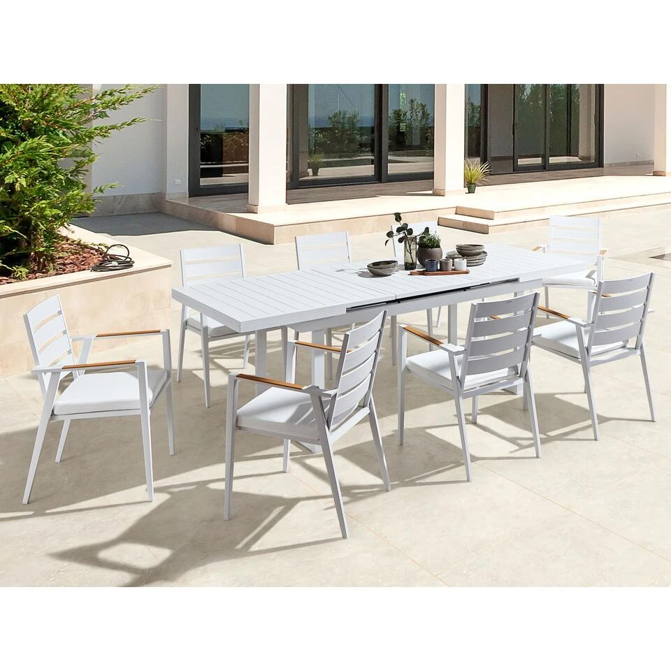 VALCANETTO - Tuintafel - Wit - 90 X 180/240 Cm - Aluminium 6 VALCANETTO - Tuintafel - Wit - 90 X 180/240 Cm - Aluminium - Afbeelding 4