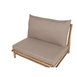 TODI - Fauteuil Set Van 2 - Lichthout/Taupe - Bamboe -Geselecteerde Tuinmeubelwinkel b28eef69c5044b088bbe0a372366aa86