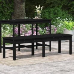 VidaXL - Tuinbank 2-zits - Zwart - Grenenhout - 159.5 X 44 X 45 Cm -Geselecteerde Tuinmeubelwinkel b4b0c8c6741247bfa7c27b161dade6ab