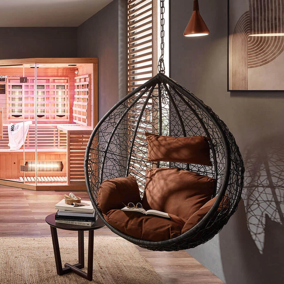 Merkloos HOME DELUXE Hangstoel CIELO Bruin Mand + Kussen 4 Merkloos HOME DELUXE Hangstoel CIELO Bruin Mand + Kussen - Afbeelding 2