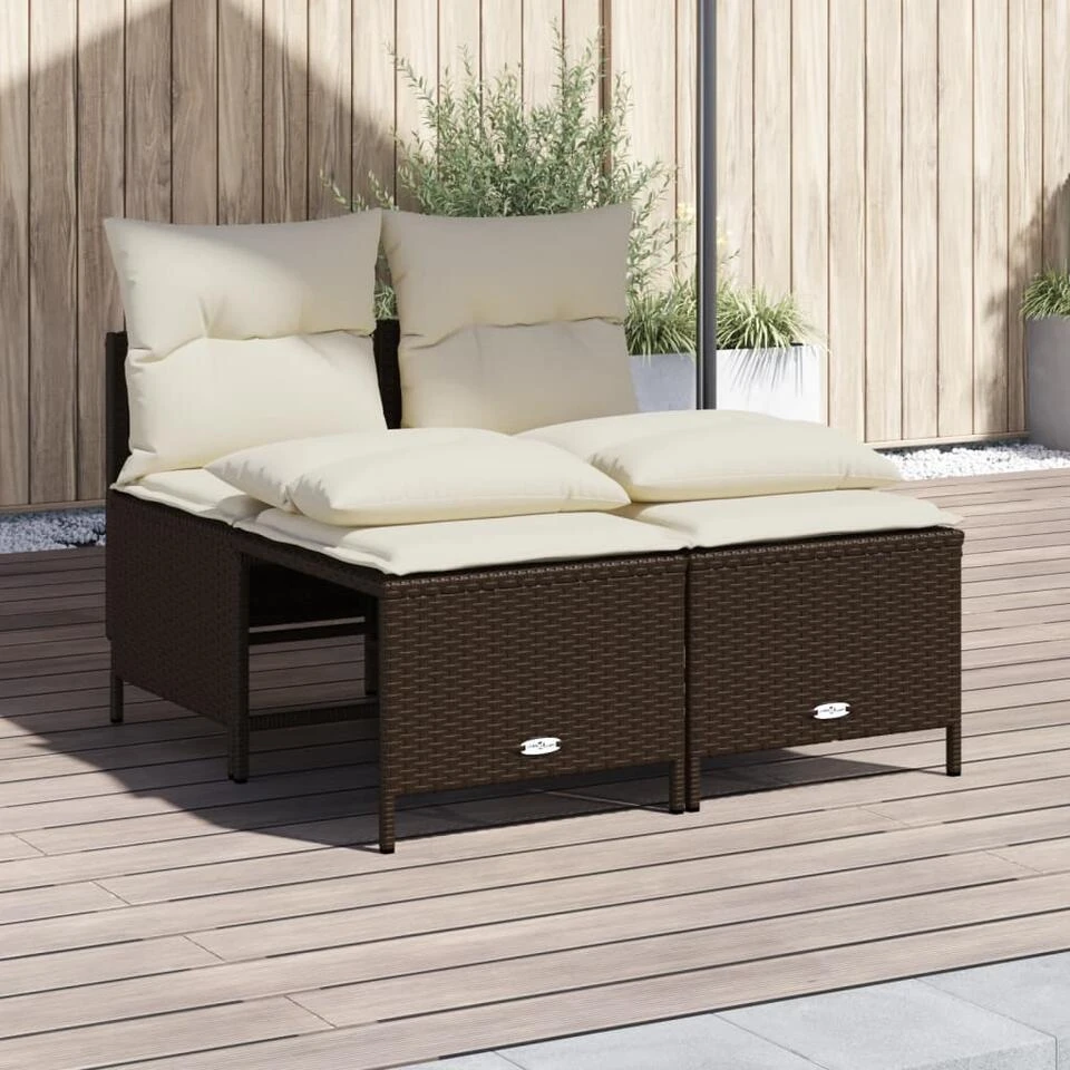 VidaXL - Loungeset - Bruin - Poly Rattan 4 VidaXL - Loungeset - Bruin - Poly Rattan - Afbeelding 2