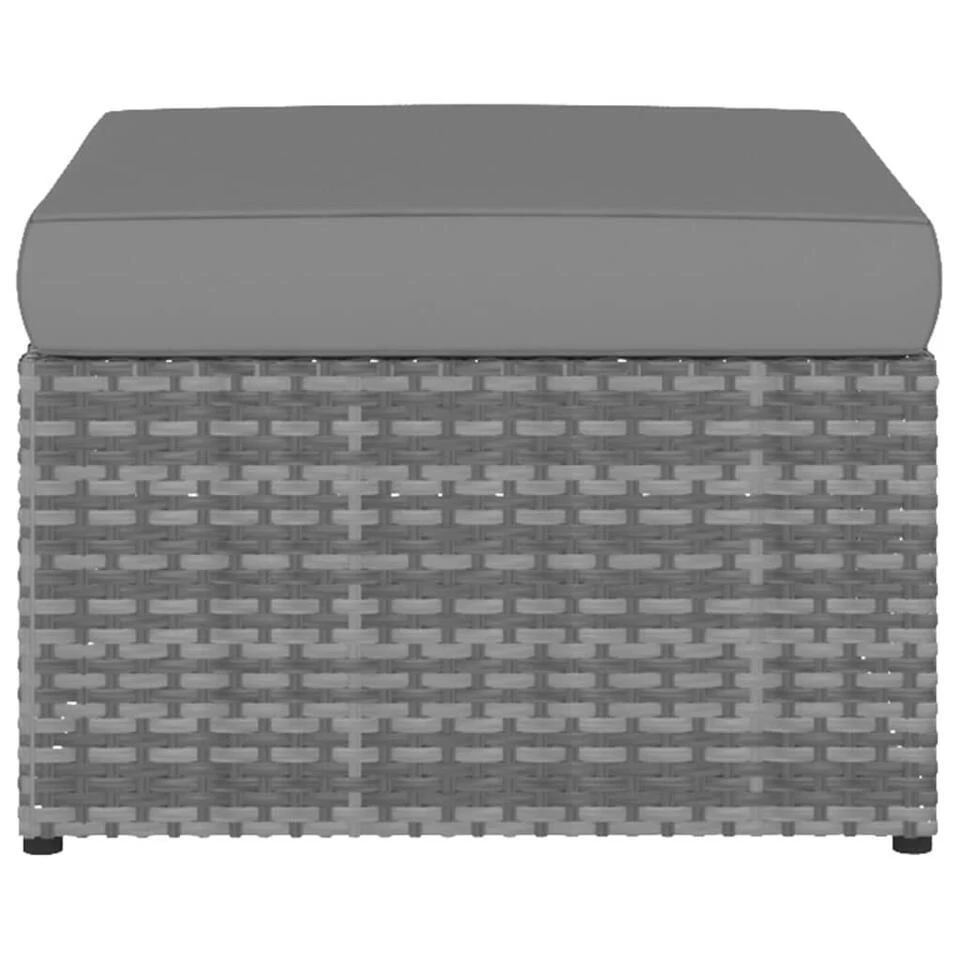 VidaXL - Tuinstoelen - Antraciet - Poly Rattan - Met Voetenbank 9 VidaXL - Tuinstoelen - Antraciet - Poly Rattan - Met Voetenbank - Afbeelding 7