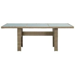 VidaXL - Tuintafel - Bruin - Glas En Poly Rattan - 200x100x74 Cm 9 VidaXL - Tuintafel - Bruin - Glas En Poly Rattan - 200x100x74 Cm -Geselecteerde Tuinmeubelwinkel ba9beebf16034a7e922f3e9f5dc763cb